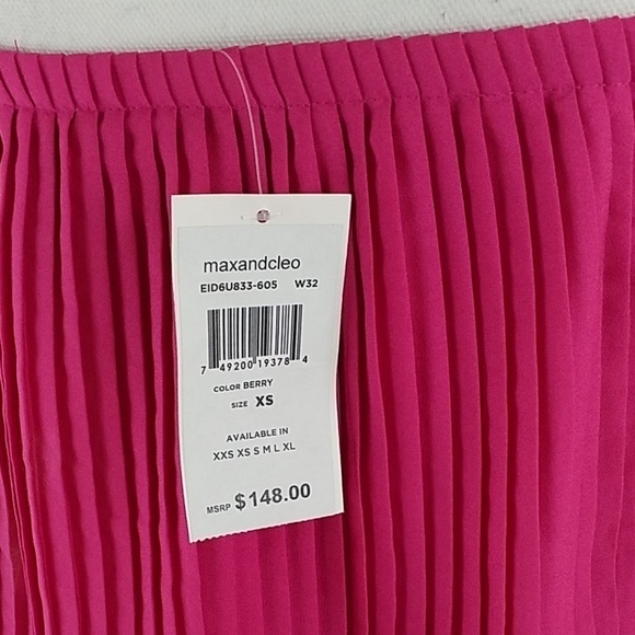 Max and Cleo~Size XS~Berry Pleated Dress NWT - Picture 7 of 11